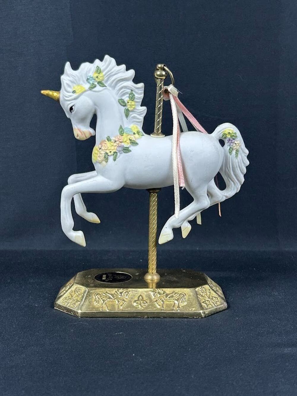 Vintage Albert E Price Carousel Unicorn Figurine Ltd Ed 696/9500 Porcelain 7"